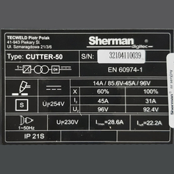 Plazmová řezačka Sherman CUTTER 50