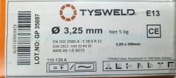 Elektroda E13 TYSWELD ® E6013 rutilová růžová 3,25 x 350mm, balení 5kg
