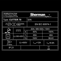 Plazmová PROFI řezačka Sherman CUTTER 70