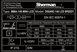 Svařovací invertor MMA Sherman DIGIARC 140 LCD SPEEDY