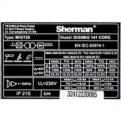 Synergická svářečka Sherman DIGIMIG 141 CORE pro svařování bez plynu