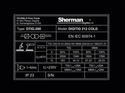 Invertorová svářečka Sherman DIGITIG 212 COLD