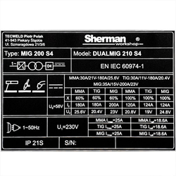 Svařovací invertor Sherman DUALMIG 210 S4 s kolečkama
