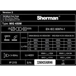 Svařovací profi invertor Sherman MIG 450M/4R