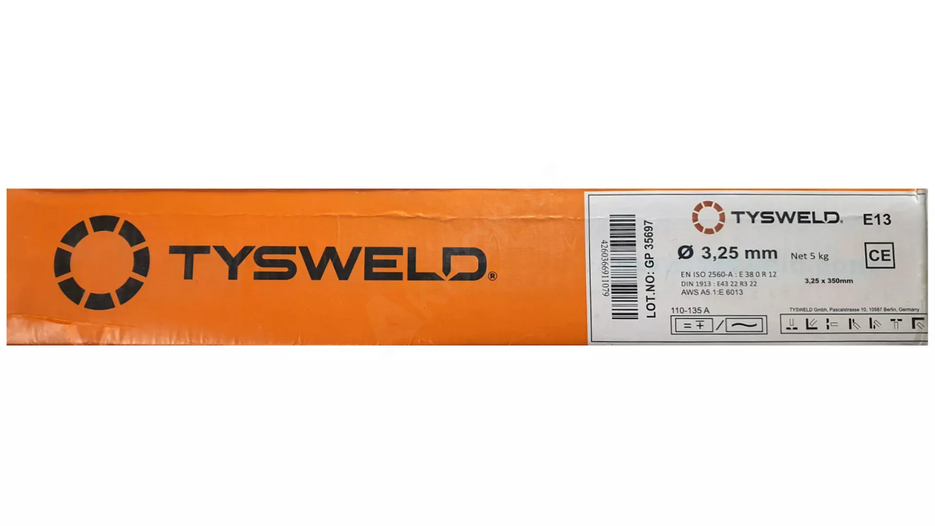 Elektroda E13 TYSWELD ® E6013 rutilová růžová 3,25 x 350mm, balení 5kg